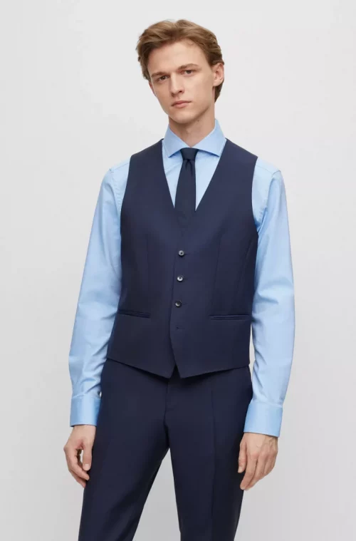 Costume 3 Pieces Micro Structure Bleu Fonce – Image 7