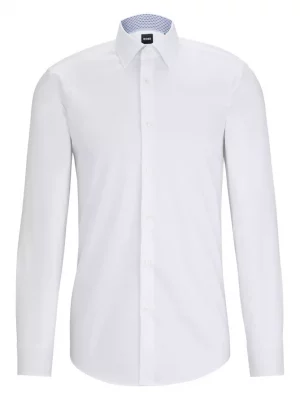 Chemise Manches Longues Ville Pop Unie Avec Opposition Blanc