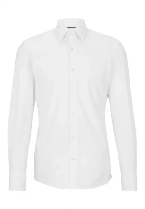 Chemise Manches Longues Ville Performance Uni Blanc