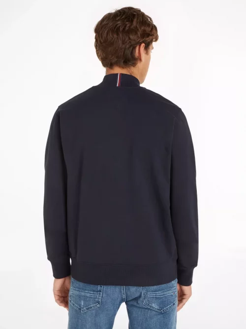 Gilet Manches Longues French Terry Zip Bleu Fonce – Image 3