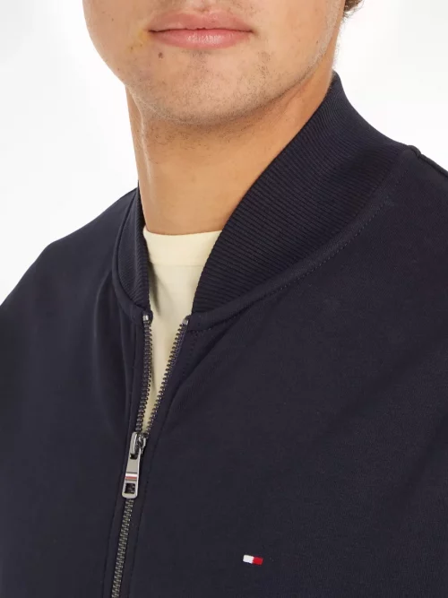 Gilet Manches Longues French Terry Zip Bleu Fonce – Image 4