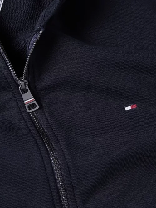 Gilet Manches Longues French Terry Zip Bleu Fonce – Image 5