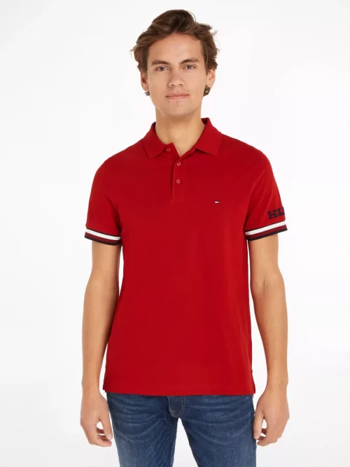 Polo Manches Courtes Broderie Manche Rouge Fonce – Image 2