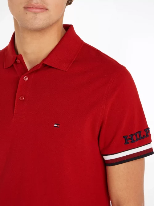 Polo Manches Courtes Broderie Manche Rouge Fonce – Image 4