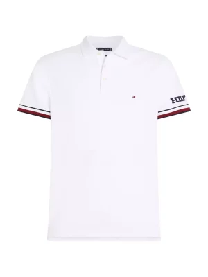 Polo Manches Courtes Broderie Manche Blanc