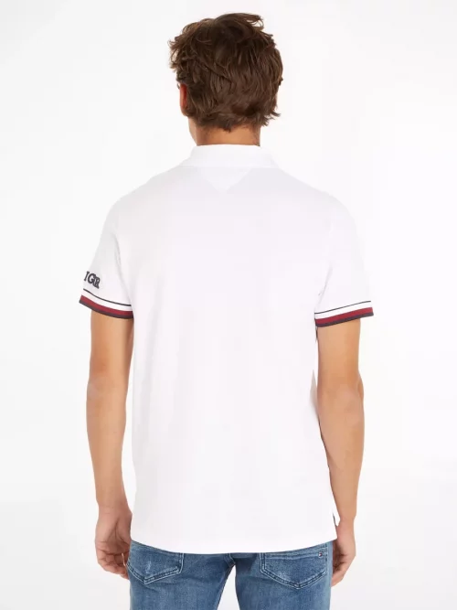 Polo Manches Courtes Broderie Manche Blanc – Image 3