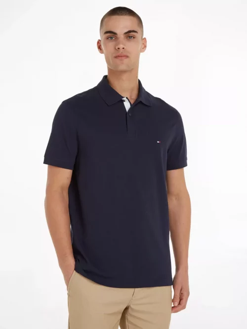 Polo Manches Courtes Patte Contraste Bleu Fonce – Image 2