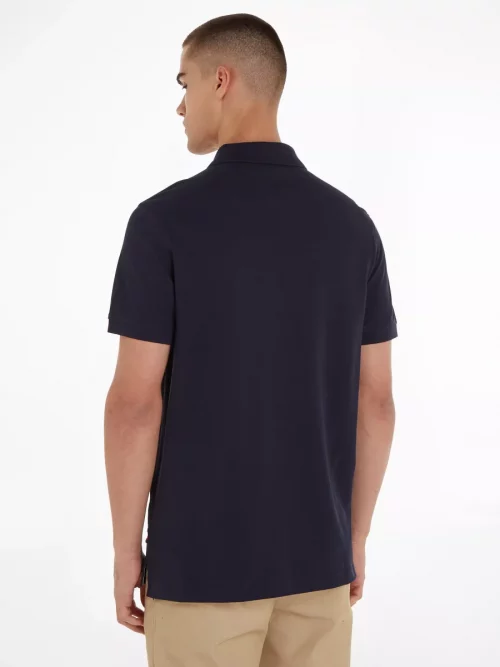 Polo Manches Courtes Patte Contraste Bleu Fonce – Image 3