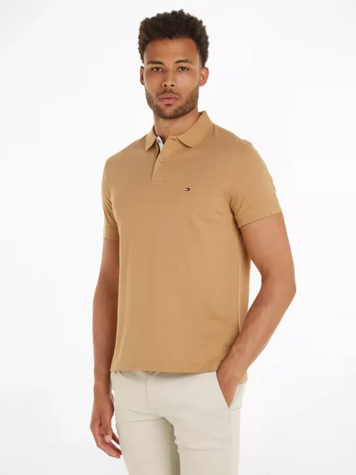 Polo Manches Courtes Patte Contraste Beige Moyen – Image 2