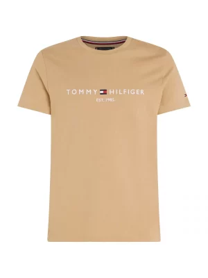 T-shirt Manches Courtes Broderie Tommy Beige Moyen