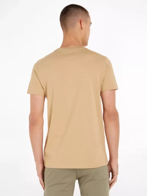 T-shirt Manches Courtes Broderie Tommy Beige Moyen – Image 3