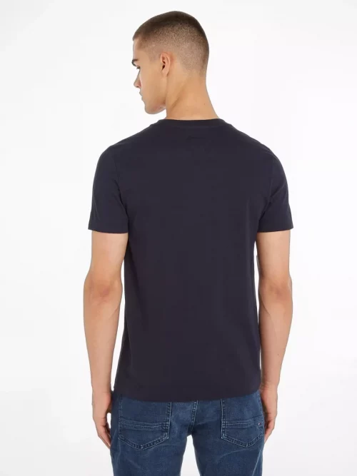 Pull Col Rond Nid Abeille Bleu Fonce – Image 3