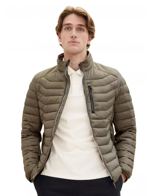Grosse Piece Blouson Doudoune Fine Hybride Kaki Moyen – Image 2