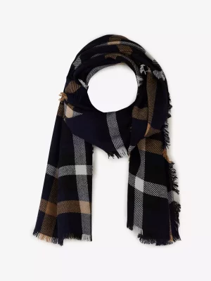 Accessoire Echarpe Tartan Bleu Fonce
