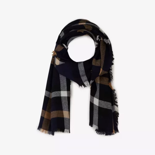 Accessoire Echarpe Tartan Bleu Fonce
