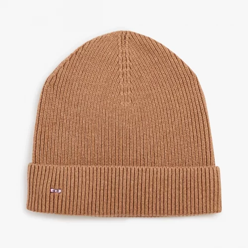 Accessoire Bonnet Tricot Uni Beige Moyen