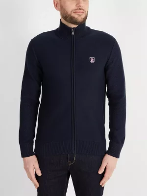 Gilet Manches Longues Noeud Dos Bleu Fonce