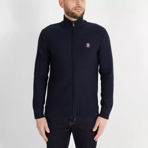 Gilet Manches Longues Noeud Dos Bleu Fonce