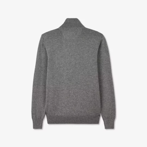Gilet Manches Longues Laine & Coton Gris Clair – Image 2