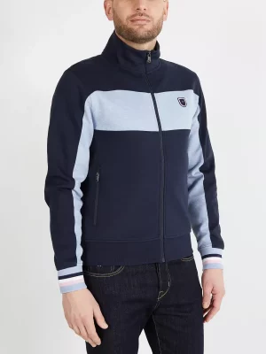 Gilet Manches Longues Molleton Bicolore Bleu Moyen