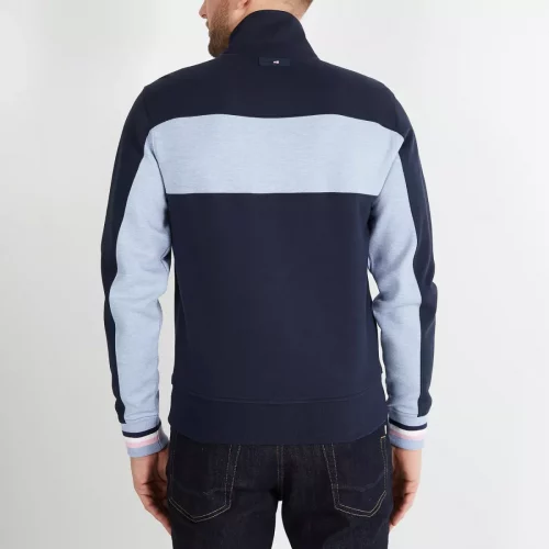Gilet Manches Longues Molleton Bicolore Bleu Moyen – Image 2
