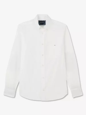 Chemise Manches Longues Sport Uni Coudieres Blanc