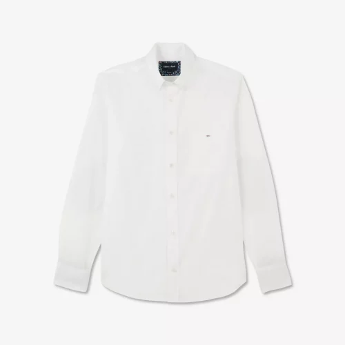 Chemise Manches Longues Sport Uni Coudieres Blanc