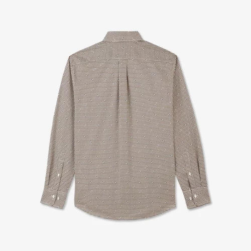 Chemise Manches Longues Sport Imprime Noeud Beige Moyen – Image 2