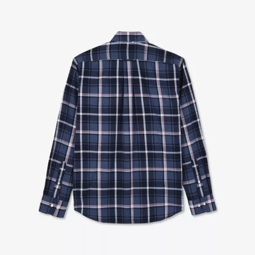 Chemise Manches Longues Sport Carreau Gratte Bleu Moyen – Image 2
