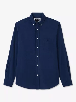 Chemise Manches Longues Sport Imprime Fleurs Bleu Moyen