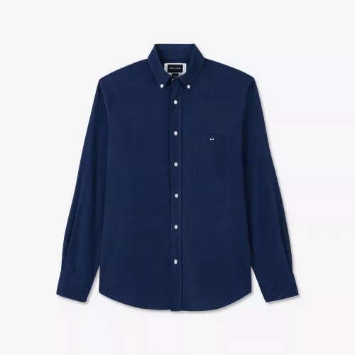 Chemise Manches Longues Sport Imprime Fleurs Bleu Moyen