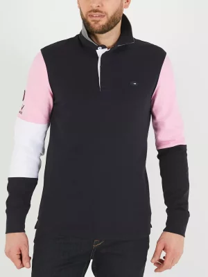 Polo Manches Longues Broderie Xv Dos Bleu Fonce