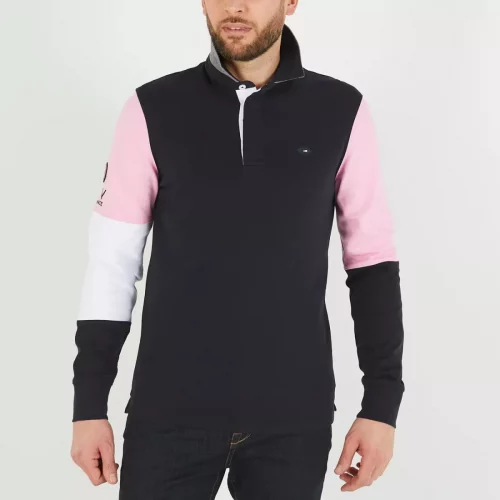 Polo Manches Longues Broderie Xv Dos Bleu Fonce