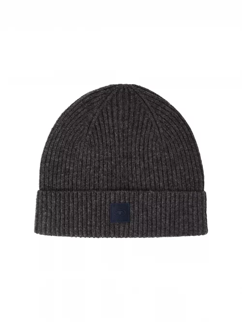 Accessoire Bonnet Cote 1*1 Noir Fonce