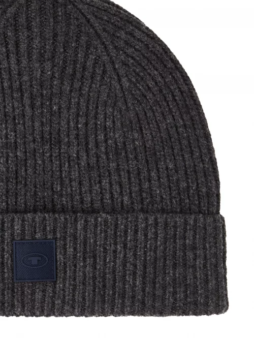 Accessoire Bonnet Cote 1*1 Noir Fonce – Image 2
