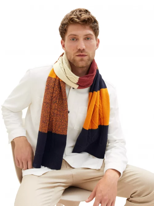Accessoire Echarpe Tricot Multico Orange Moyen – Image 2