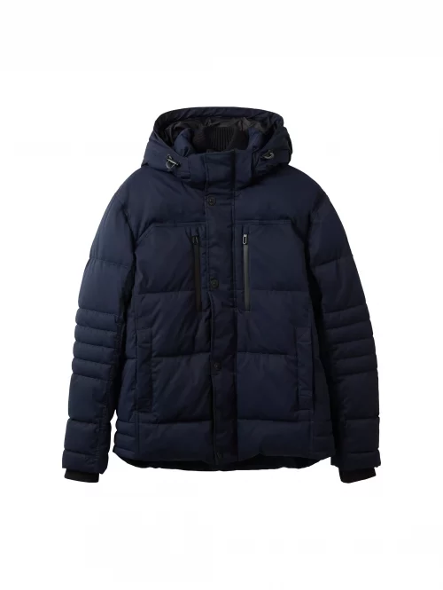 Grosse Piece Blouson Doudoune Courte Bleu Fonce
