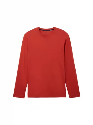 T-shirt Manches Longues Uni Rouge Moyen