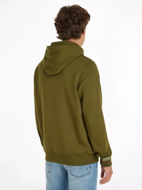 Pull Sweat  Capuche Hilfiger Logo Kaki Fonce – Image 3