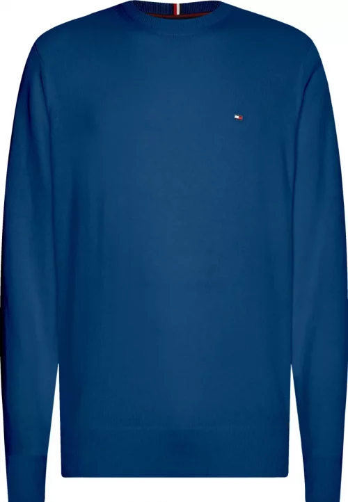 Pull Col Rond Coton Cash Bleu Moyen