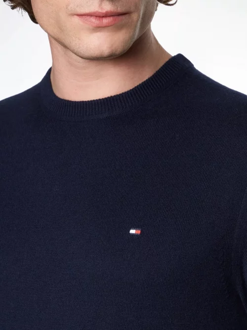 Pull Col Rond Coton Cash Bleu Fonce – Image 3