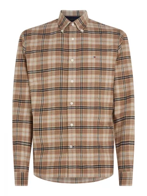 Chemise Manches Longues Sport Carreau Tartan Beige Clair