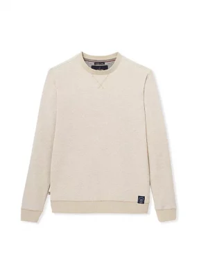 Pull Sweat  Recycle Pique Uni Beige Clair
