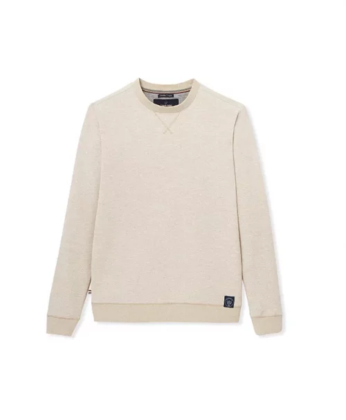 Pull Sweat  Recycle Pique Uni Beige Clair