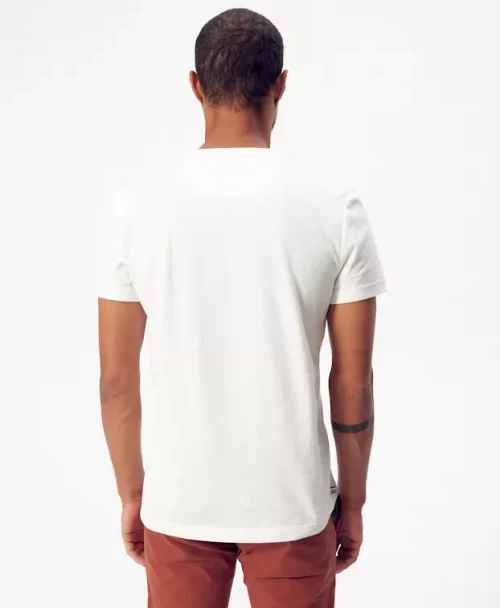 T-shirt Manches Courtes Coton Bio Velo Brode Beige Clair – Image 3