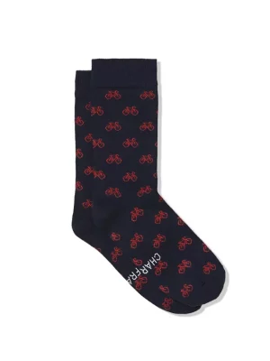Accessoire Chaussettes Coton Bio Velo Bleu Fonce