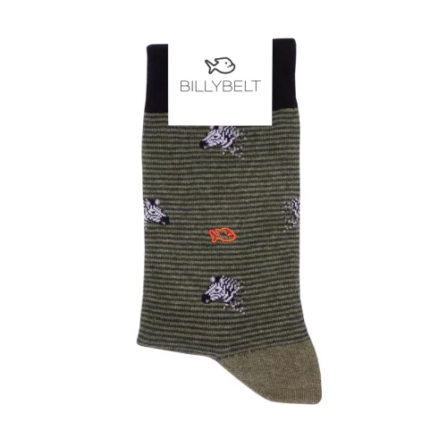 Accessoire Chaussettes Coffret Trio Kaki Zebre Kaki Fonce – Image 3