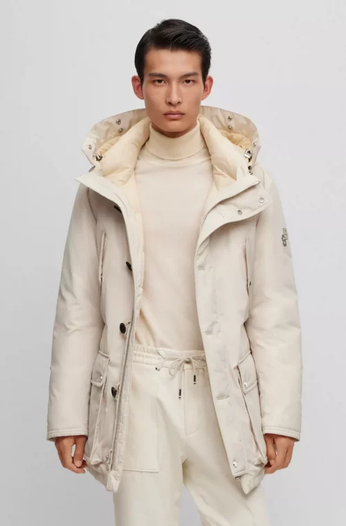 Grosse Piece Parka Nylon Capuche Beige Clair – Image 3