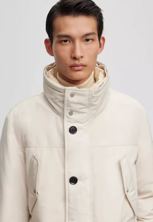 Grosse Piece Parka Nylon Capuche Beige Clair – Image 5
