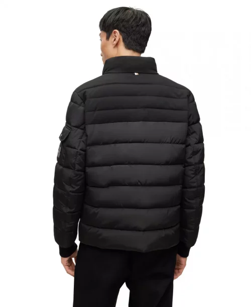Grosse Piece Blouson Doudoune Bi-matiere Noir Fonce – Image 3